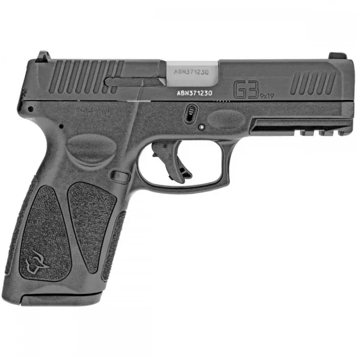 Taurus G3 9MM Full Size Pistol, 4" Barrel, 15+1 Rounds, Manual Safety, Matte Black Finish, Polymer Frame with Picatinny Rail