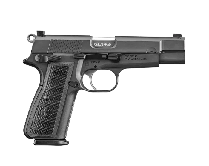 FN High Power 9MM Luger Semi-Automatic Pistol, 4.7" Barrel, 17+1 Round, Black Steel Frame with Polymer Grip