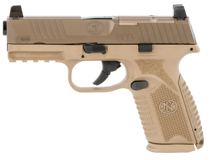 FN 509 Midsize MRD 9mm Luger, 4" Barrel, 10-Round, Flat Dark Earth, Optics Ready, Semi-Automatic Pistol