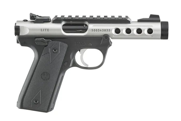 Ruger Mark IV 22/45 Lite 22LR, 4.4" Threaded Barrel, Semi-Automatic Pistol, 10+1 Rounds, Clear Anodized Aluminum