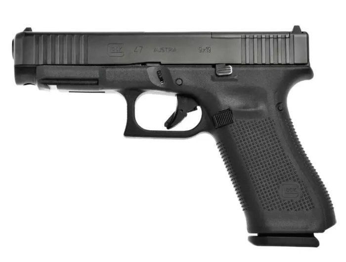 Glock G47 Gen5 MOS 9mm Semi-Automatic Pistol, 4.49" Barrel, Black, 10-Round Capacity, Optics Ready
