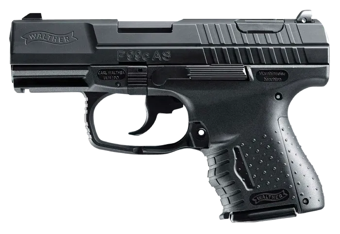 Walther Arms P99C Compact 9mm 3.5in Black Pistol - 10+1 Rounds, Polymer Grip, Tenifer Slide