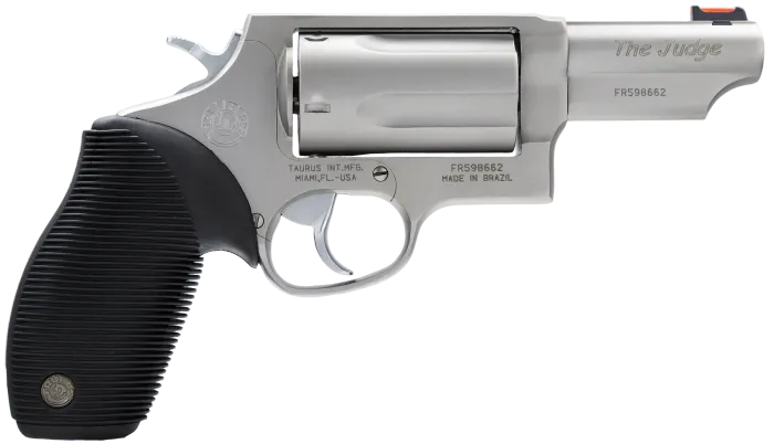 Taurus Judge 45 Colt (LC)/410 Gauge 3" Barrel 5-Round Stainless Steel Revolver with Fiber Optic Front Sight