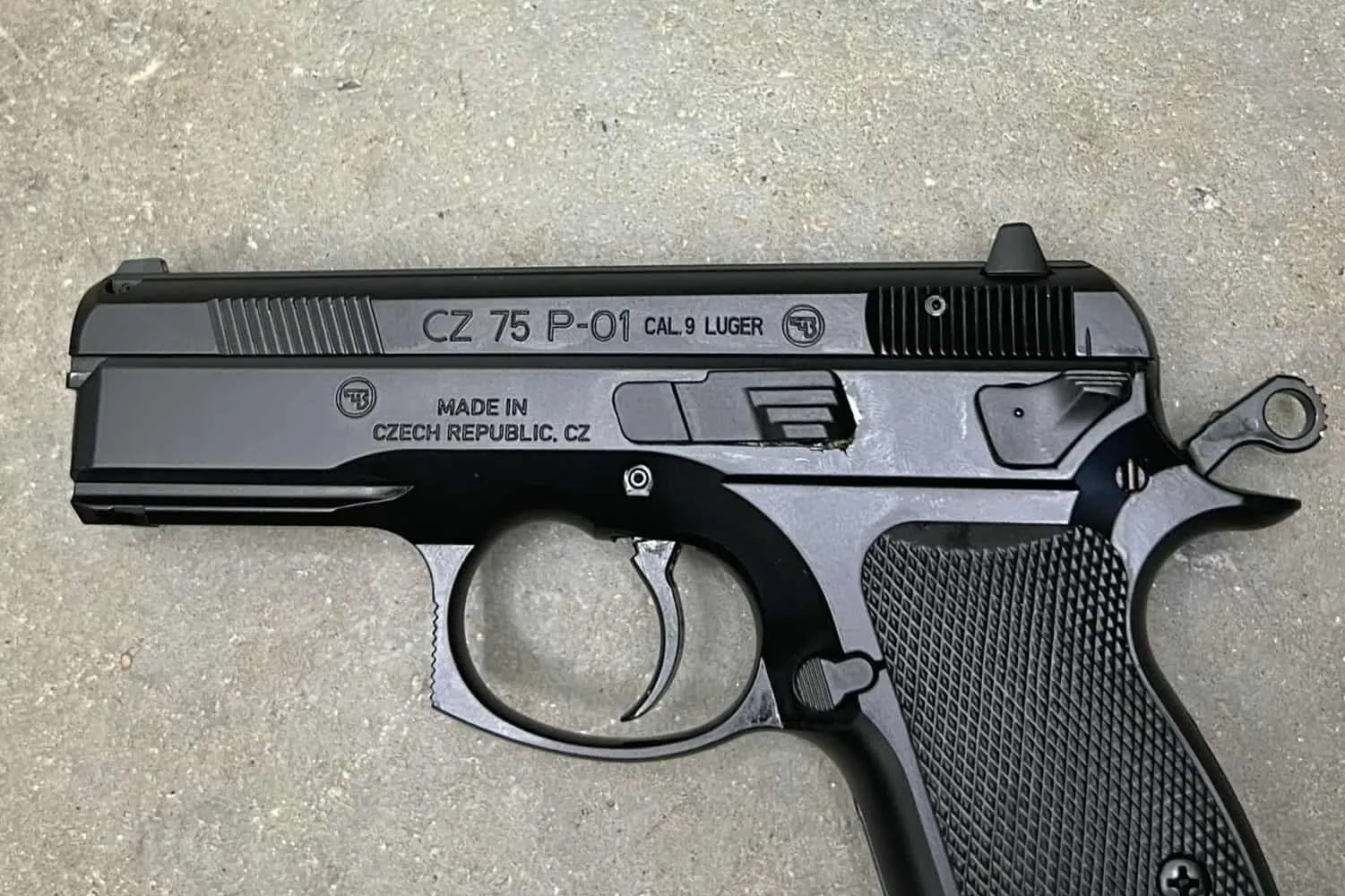CZ 75 P-01 review slide trigger grip