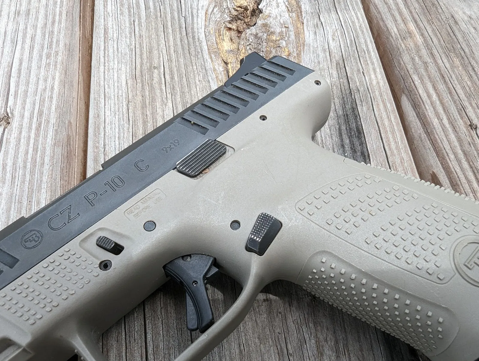 Cz p10c close up with trigger controls mag release