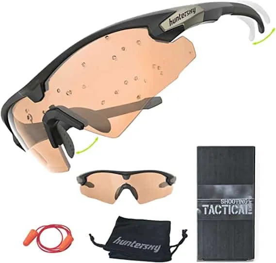 HUNTERSKY Discover Your World Tactical Shooting Glasses, Military Grade Ballistic Impact Protection, Superior Clarity