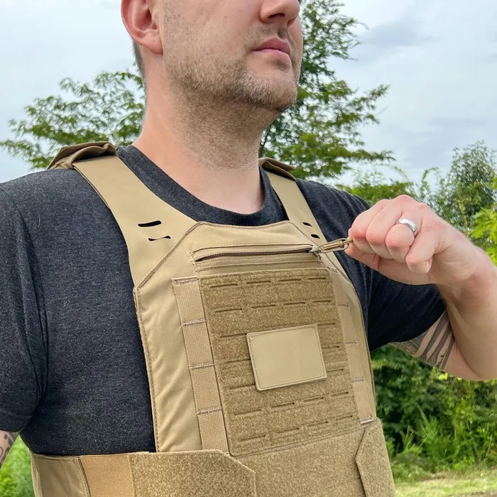 LA Police Gear Low Vis Plate Carrier wearing front view