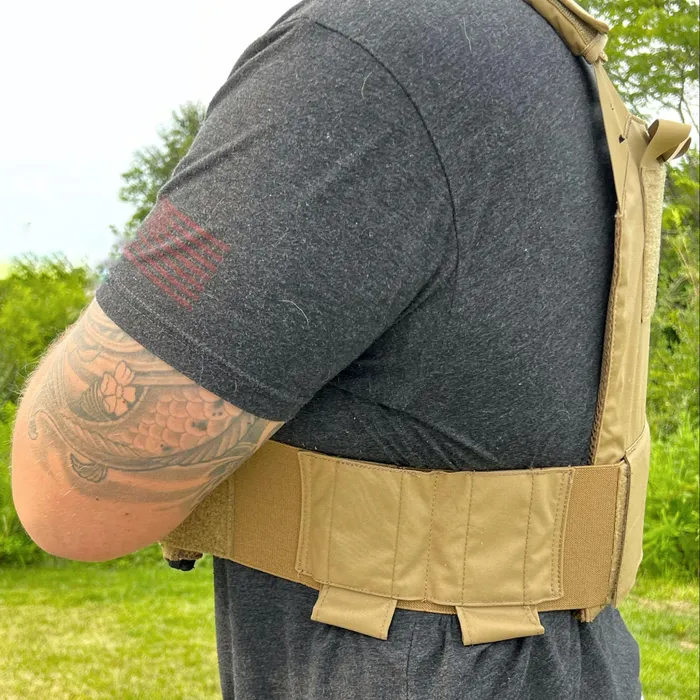 LA Police Gear Low Vis Plate Carrier wearing test side view