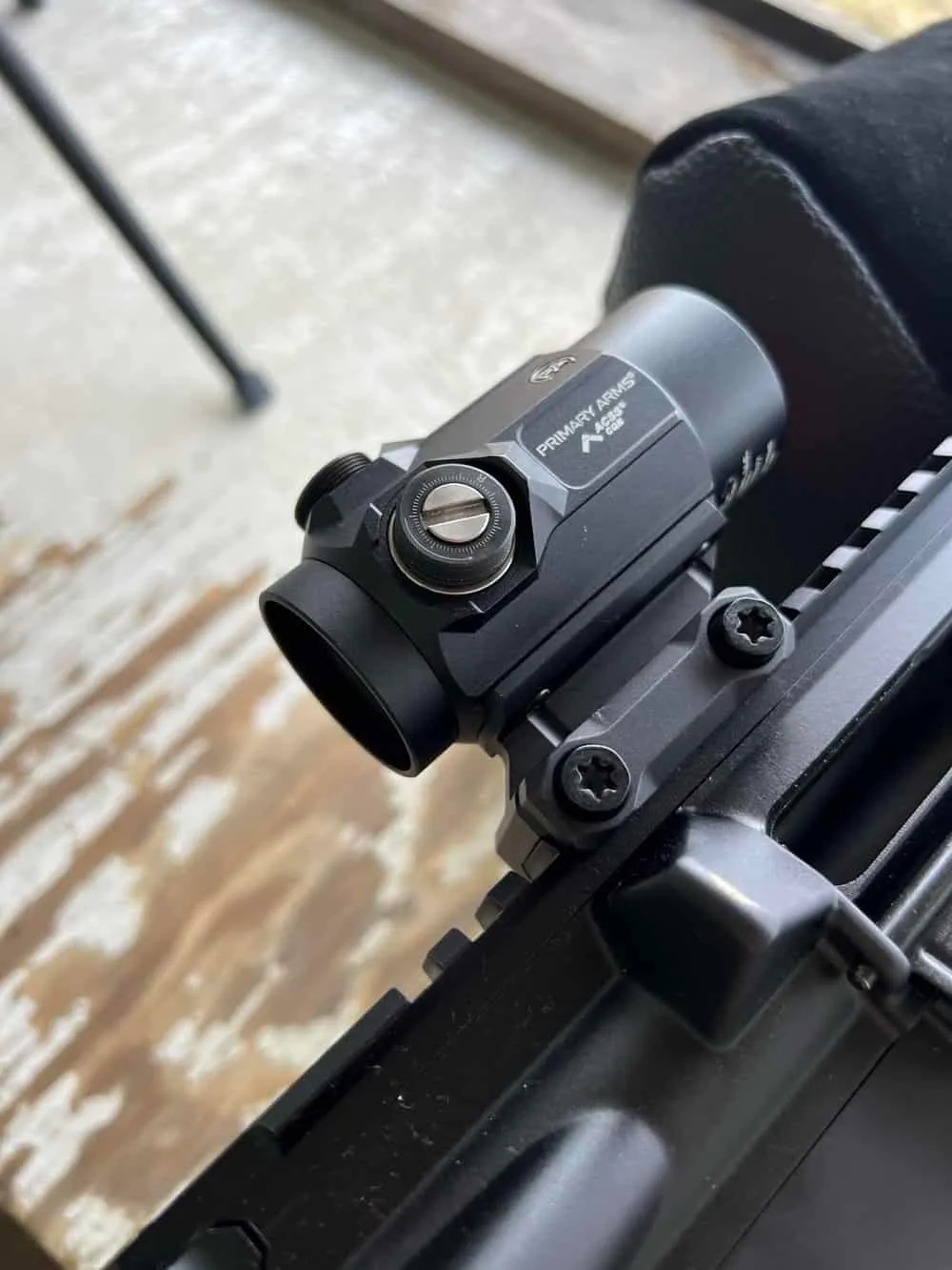 Primary Arms SLx Microdot 25 Gen 2 mounted on ar pistol controls