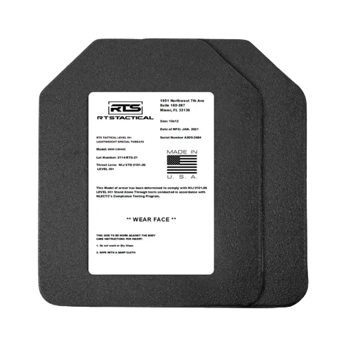 RTS Tactical Lightweight Level III+ Rifle Special Threats Inserts - 10X12