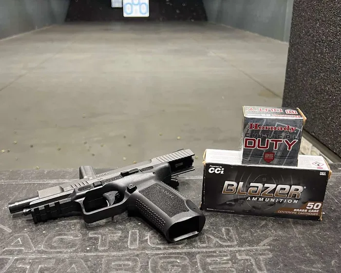 canik tp9sfx range test cci blazer ammo hornady duty ammo