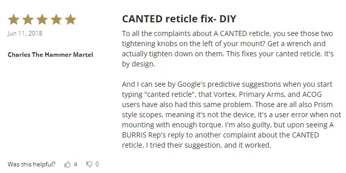 canted reticle fix diy