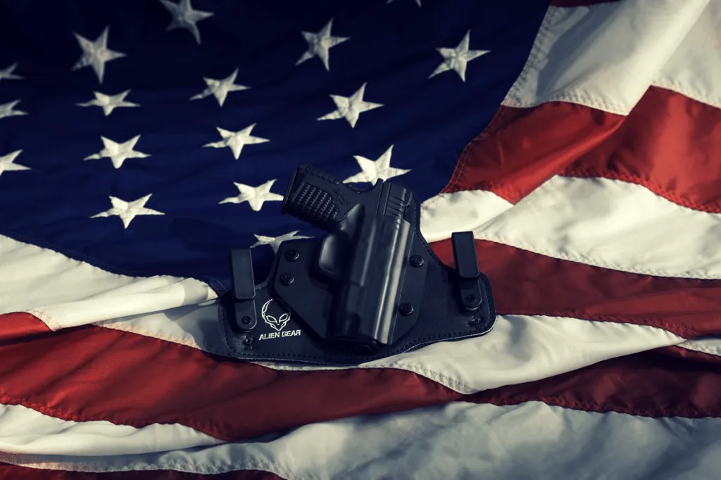 conceal carry holster on american flag