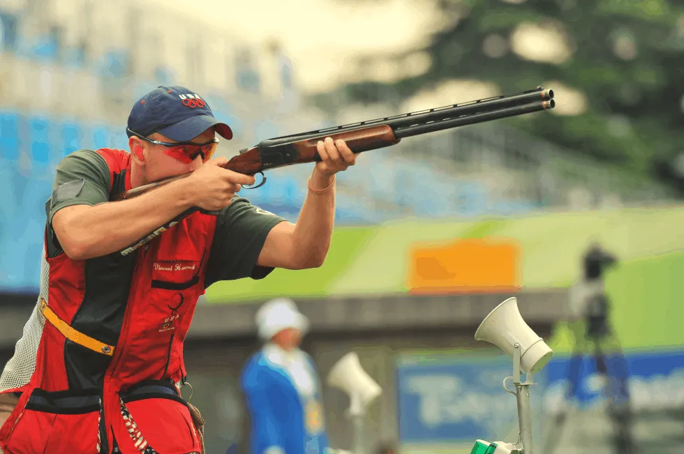 Vincent Hancock in the men's skeet finals at the 2008 Summer Olympics