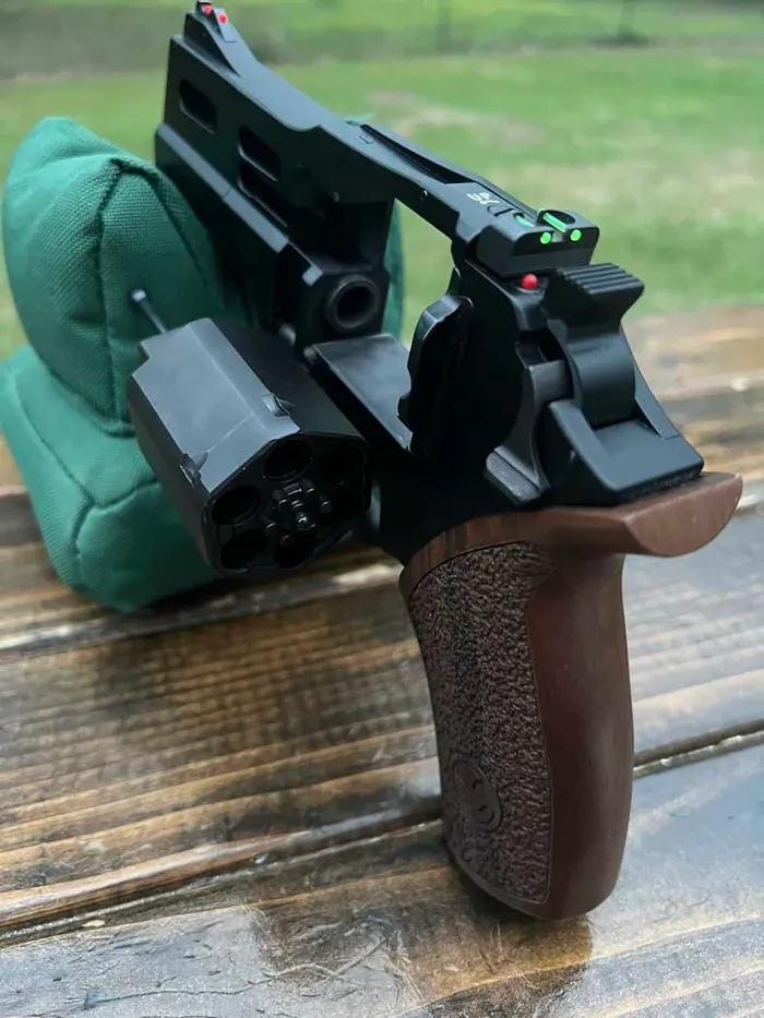 chiappa 40ds mounted on caldwell bag unloaded