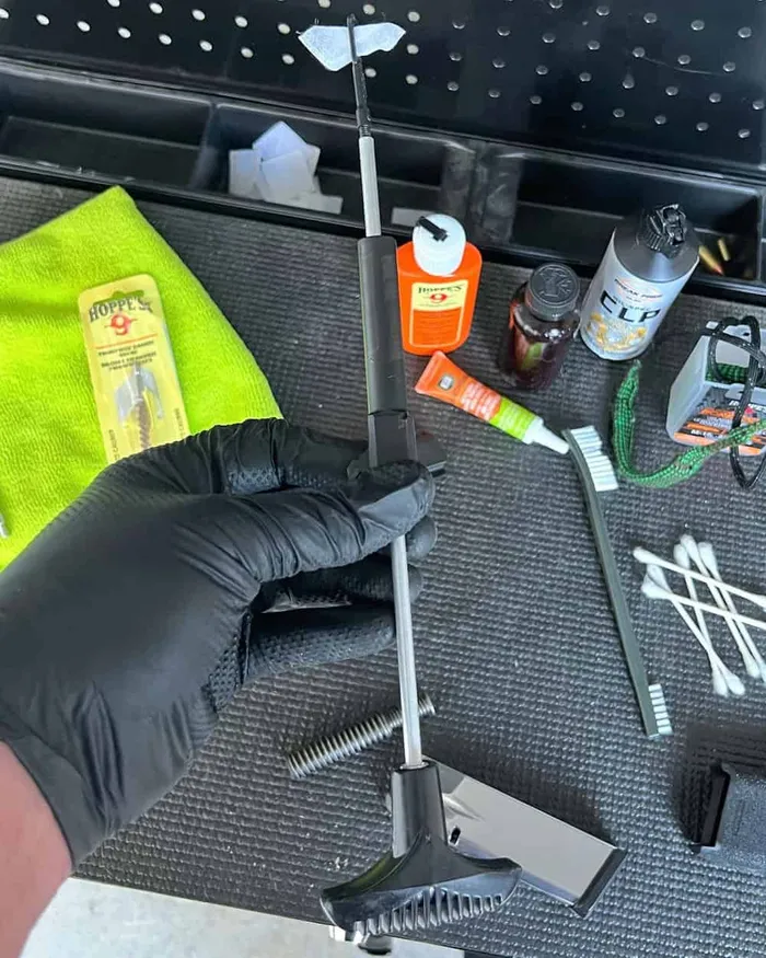cleaning barrel wih patch