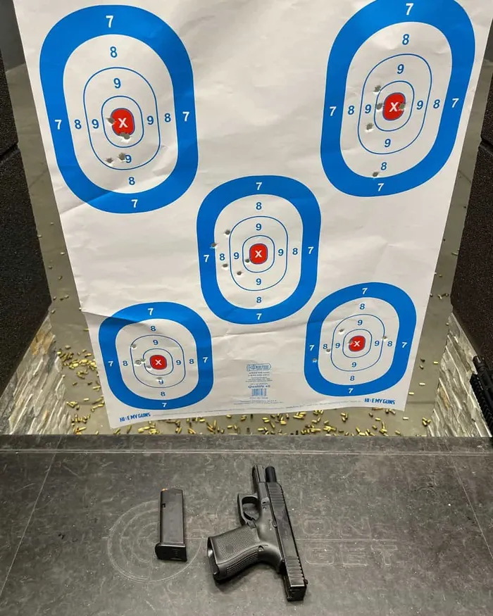 glock 23 groupings from range test