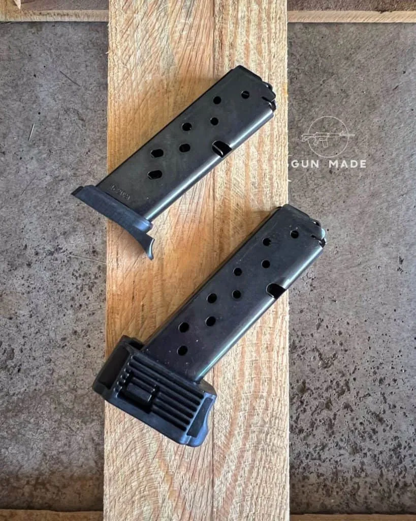 Standard 8-round magazine and extended 10-round magazine for C9