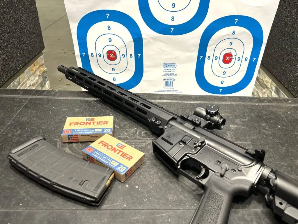 iwi zion 15 ar-15 range test with groupings and frontier ammo