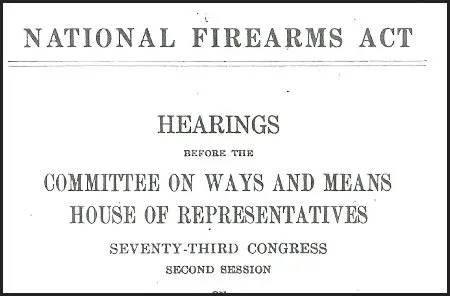 national firearms act 1934 bill