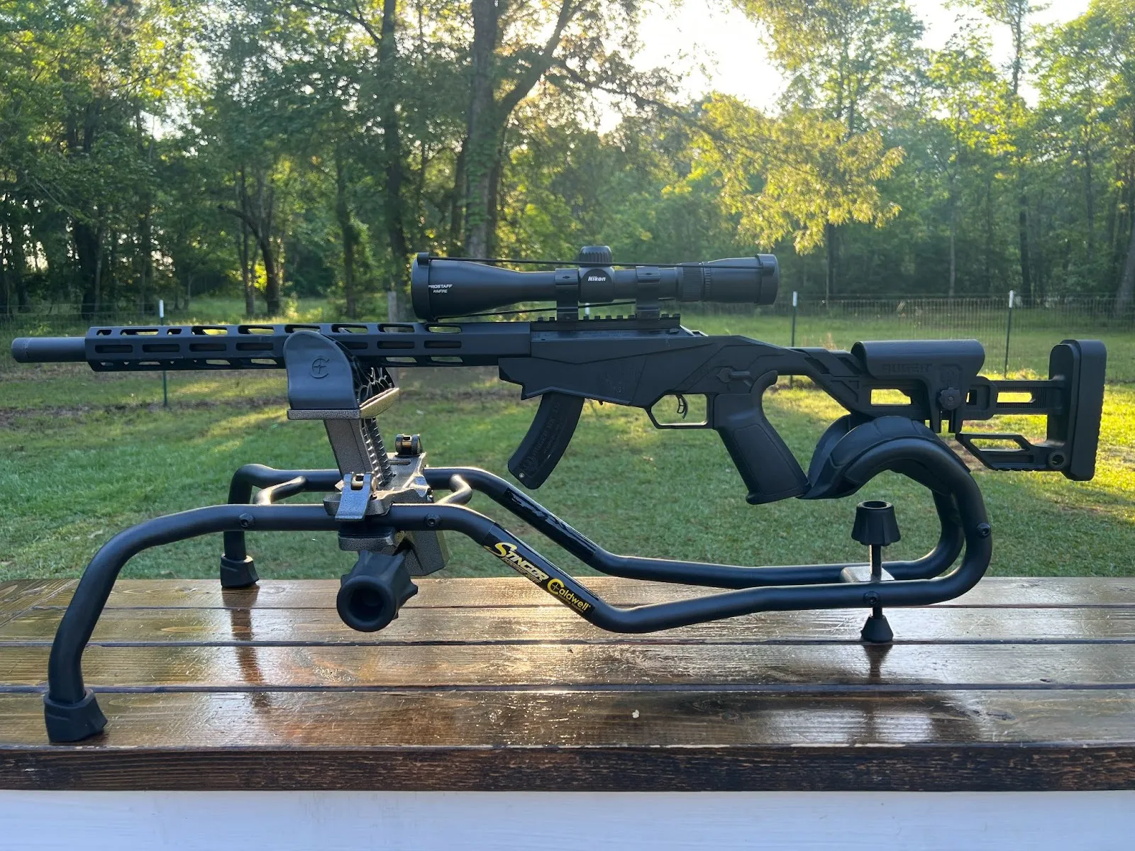 ruger precision rimfire profile photo on stinger caldwell shooting rest