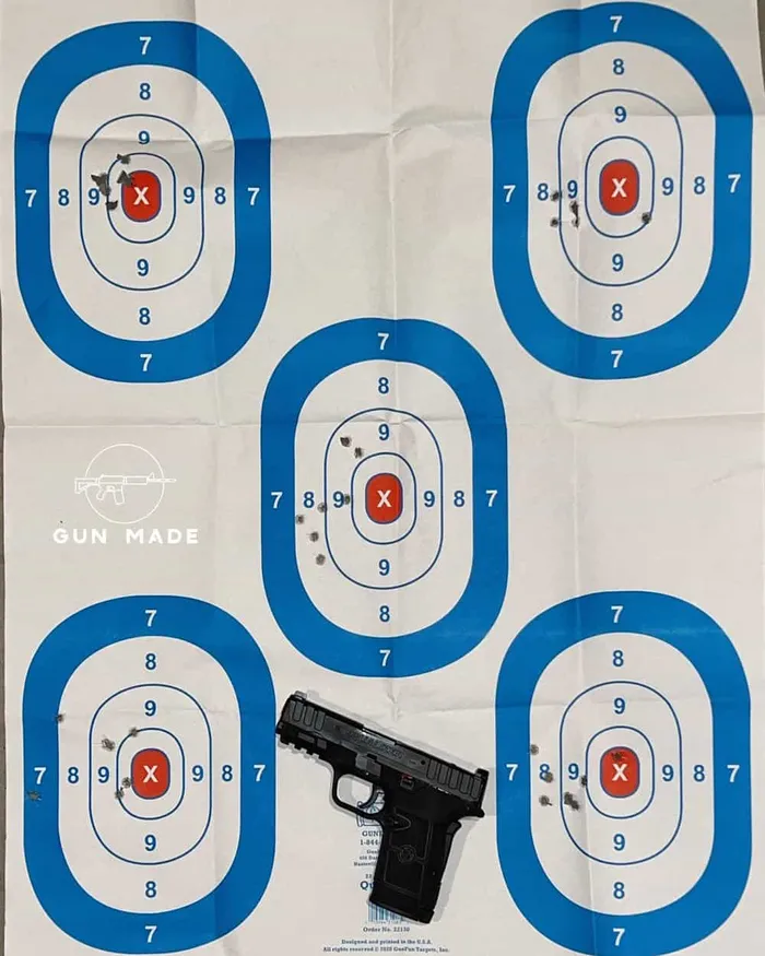 smith wesson Equalizer shooting range test with groupings