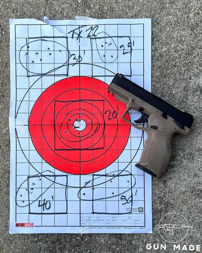 taurus tx22 range test with groupings