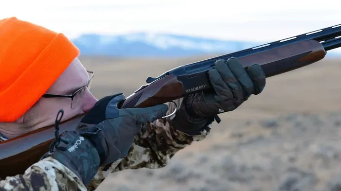 weatherby orion 1 being shot by hunter near mountains