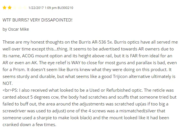 wtf burris very dissapointed