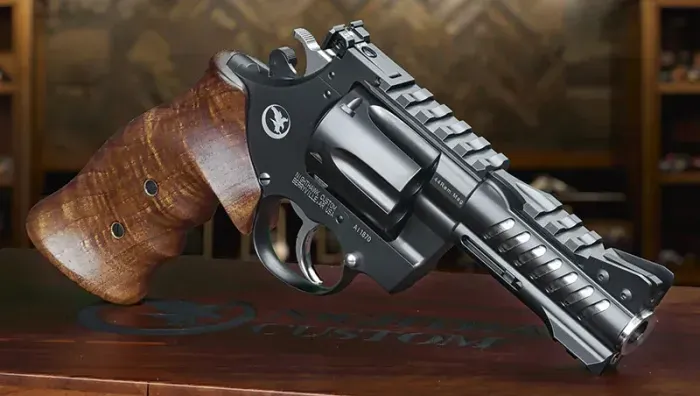 Nighthawk Custom Korth NXR .44 Mag 4" Barrel Revolver with Turkish Walnut Wood Grips