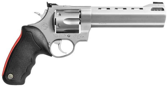 Taurus 444 Raging Bull .44 Magnum, 6.5" Barrel, 6-Round, Stainless Steel with Black Rubber Grip Revolver