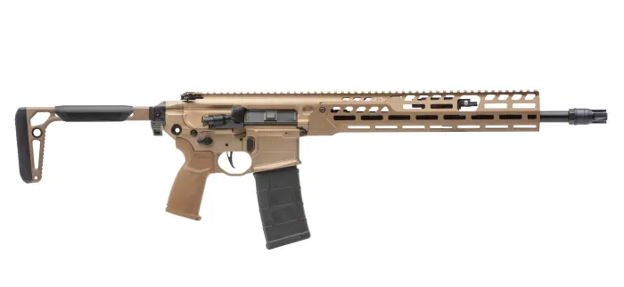 SIG Sauer MCX Spear-LT 5.56 NATO 16" Barrel Semi-Automatic Rifle with Folding Stock, Coyote Brown, 30-Round Capacity