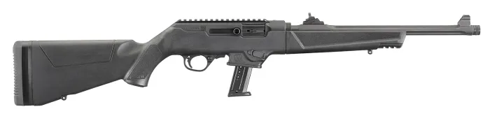 Ruger PC Carbine 9MM Semi-Automatic Rifle, 16.12" Threaded/Fluted Barrel, 17+1 Rounds, Black Hard Coat Anodized, Synthetic Stock, Optics Ready - 19100