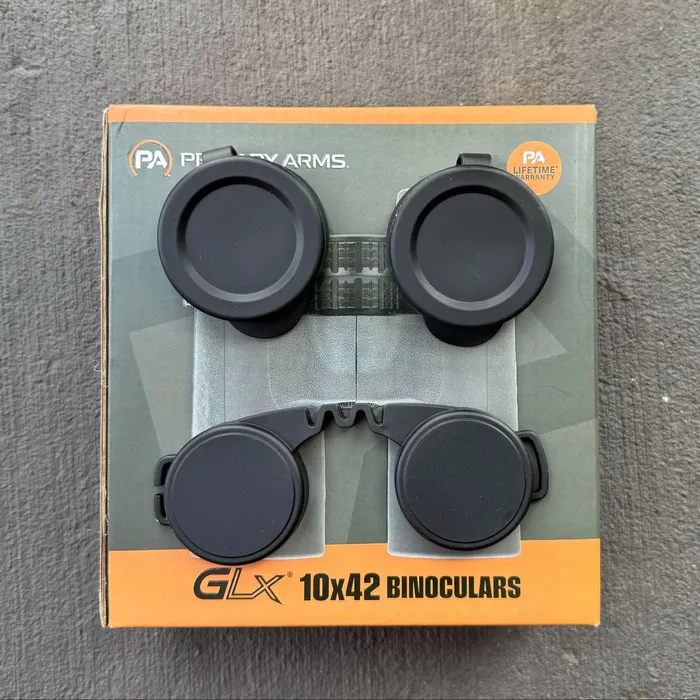 GLx binoculars equipped with protective lens covers for safe transport