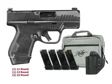Kimber R7 Mako 9mm Optics Ready Black Pistol Bundle with Tactical Holster, Range Bag, and Assorted Magazines (3 15RD, 1 13RD, 1 11RD) 3800034