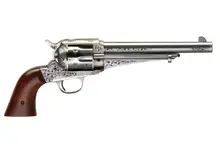 Taylor's & Company 1875 Army Outlaw Engraved Stainless Steel .357 Mag 7.5" Barrel 6-Round Revolver with Walnut Grip
