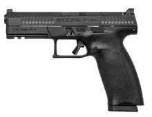 CZ-USA P-10 F Optic-Ready Full Size 9MM Handgun with 4.5" Barrel, 19-Round Capacity, Black Polymer Frame, Nitride Slide, Fixed Sights, and Reversible Mag Catch