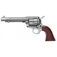 Taylor's & Company 1873 Cattleman Floral Engraved .45 Colt (LC) 5.5" Barrel 6-Round Nickel Steel Revolver with Walnut Navy Size Grip