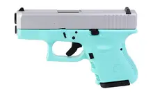 Glock 26 Gen3 9mm Luger Sub-Compact 3.43in Silver Cerakote Pistol - 10+1 Rounds - Robin's Egg Blue