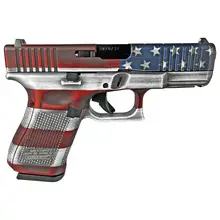 Glock 19 Gen 5 "US Colony Flag" Custom Handgun, 9mm, 4.02" Barrel, 15-Round Magazines