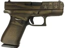 Glock G43X 9MM Subcompact Pistol with Blue Titanium Flag Cerakote, 3.41" Barrel, 10 Rounds