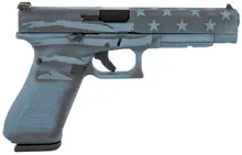Glock 34 Gen3 MOS 9MM, 5.31" Barrel, Blue Titanium Flag, 17RD Pistol