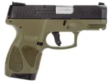 Taurus G2S 40S&W Compact 3.2" Black/OD Green with 6-Round Magazines and Adjustable 3-Dot Sight 1-G2S4031O
