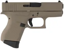 Glock G43 9mm Luger Double 3.41" 6+1 Subcompact with Flat Dark Earth Polymer Grip/Frame and Cerakote Slide