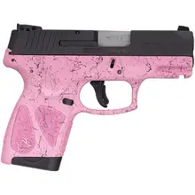 Taurus G2S 9MM 3.2" Black/Pink Splatter, Steel Slide, Polymer Grip (1G2S931SP5)