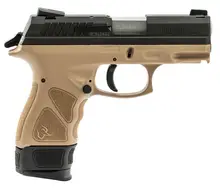 Taurus TH40 Compact 40 S&W 3.54" 11+1/15+1 Black Carbon Steel Slide with Flat Dark Earth Polymer Grip and Frame