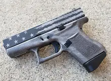 Glock 43 9mm Distressed Black Flag Cerakote Pistol, 3.41in, 6+1 Rounds