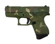 Glock 43 9mm 3.39in Green Multicam Cerakote Pistol - 6+1 Rounds - Subcompact Camo