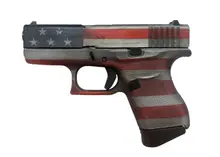 Glock 43 9mm Subcompact Pistol with Distressed USA Flag Cerakote - 6+1 Rounds