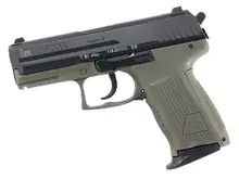 Heckler & Koch P2000 V3 9mm OD Green Pistol with Rear Decocking Button and 2x10rd Mags 81000063